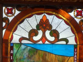 river inn and restaurant stained glass